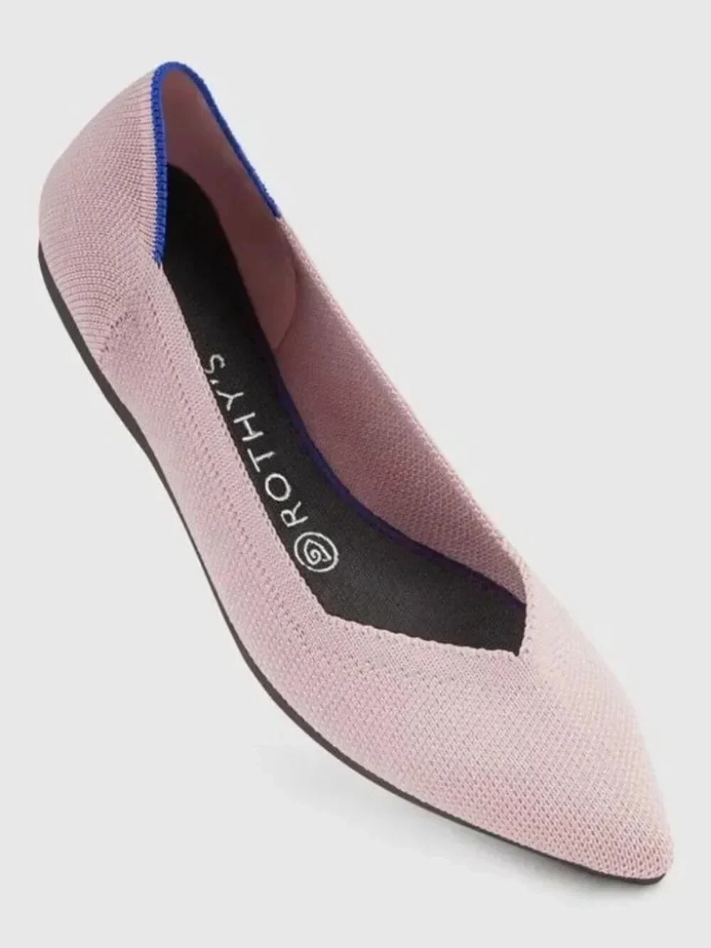 ROTHY'S Pointed Knit Flat in Petal Pink Size 9